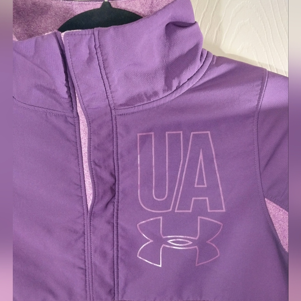 Under Armour Kids Purple Pullover Jacket With Snap Closure Size YLG
